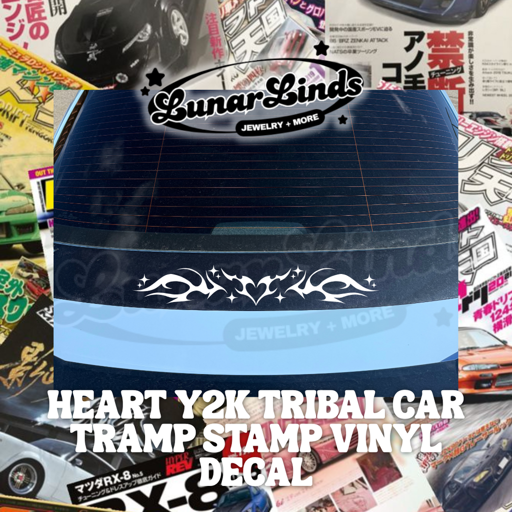Heart Y2K Tribal Car Tramp Stamp Decal || Tramp Stamp Vinyl Decal for Car|| Custom Y2K Car Decal