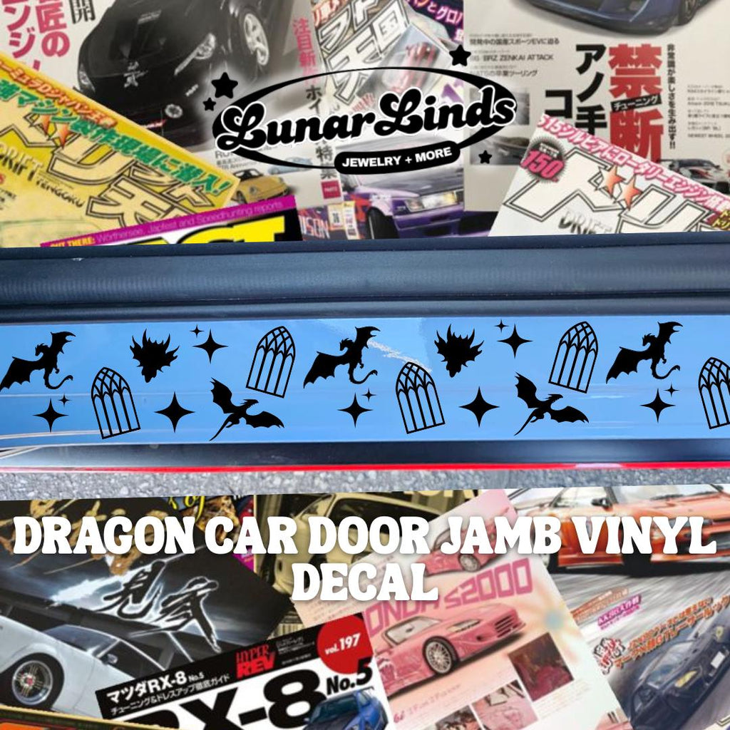Dragon Car Door Jamb Decal | JDM Inspired Car Door Jamb | Car Stickers | Matte or Chrome Vinyl Set of 2