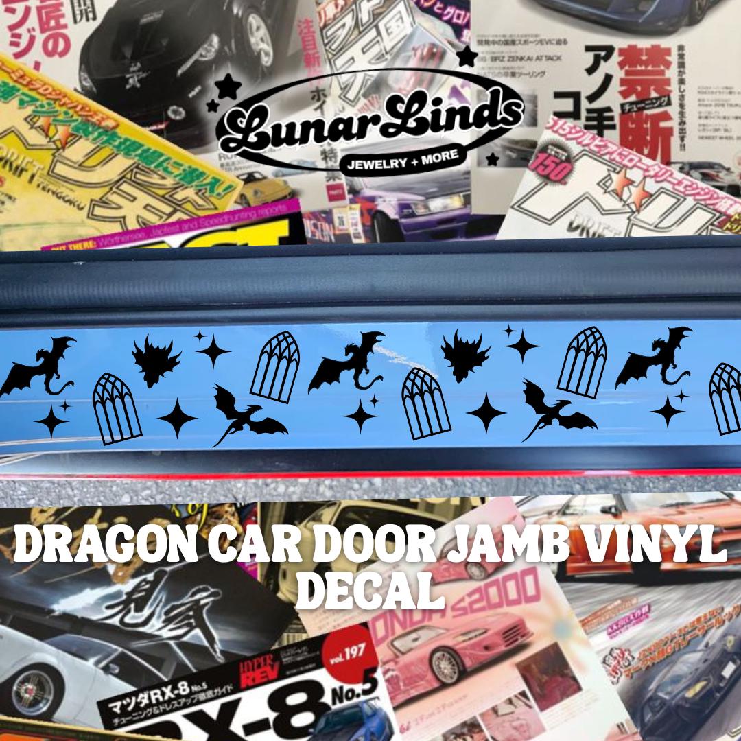 Dragon Car Door Jamb Decal | JDM Inspired Car Door Jamb | Car Stickers | Matte or Chrome Vinyl Set of 2