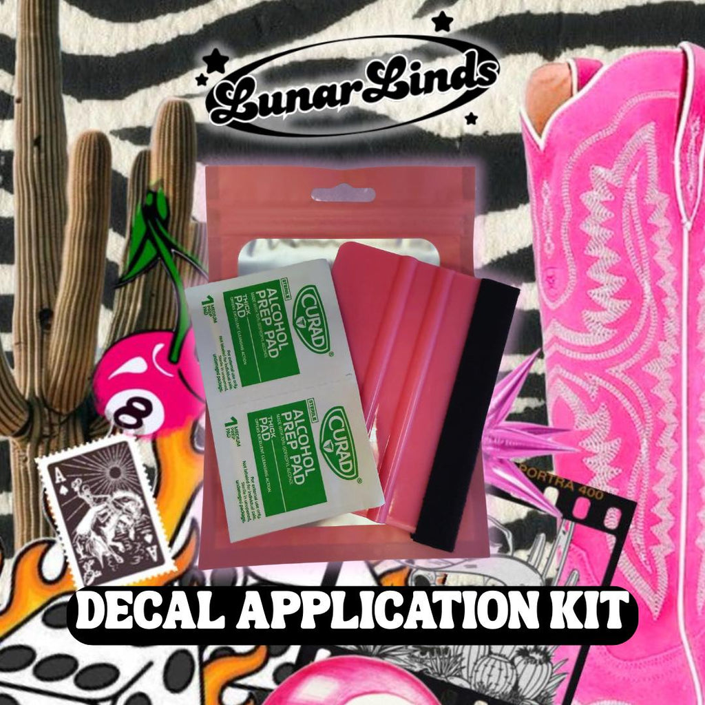 Vinyl Decal Application Kit | Squeegee + Alcohol Wipes for Easy Install | Kit for Vinyl Decals | Tool Set | LunarLinds Decal Install Kit