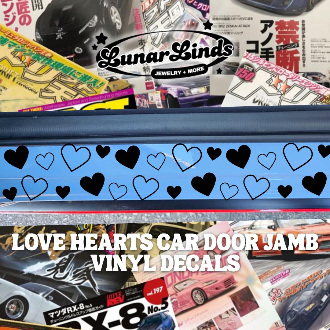 Love Hearts Car Door Jamb Decal | Cute Hearts Car Door Jamb | Car Sticker | Matte or Chrome Vinyl Set of 2